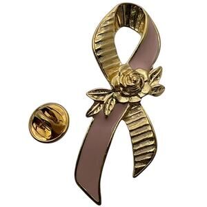 Avon Pink Ribbon Gold Rose Cancer Awareness Pin Collection
